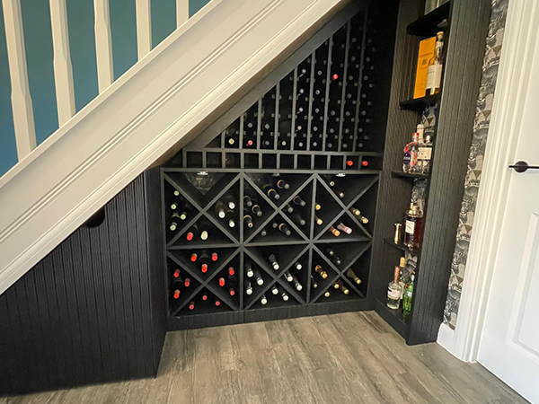 wine cellar storage under stairs