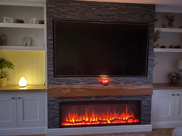 media wall with fireplace