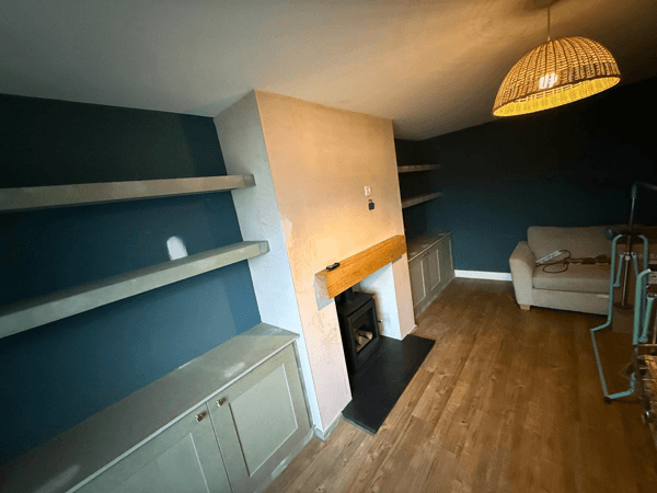 media wall with fireplace